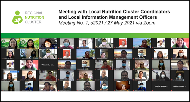 Meeting with Local Nutrition Cluster Coordinators and Local Information Management Officers held on May 27, 2021 via Zoon