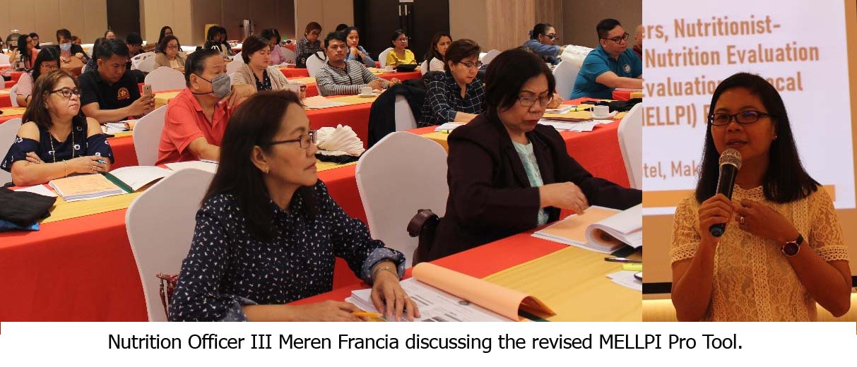 Nutrition Officer III Meren Francia discussing the revised MELLPI Pro Tool. 