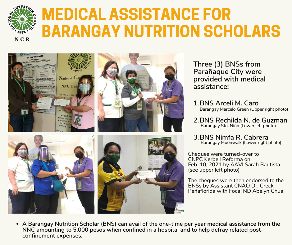Medical Assistance for Barangay Nutrition Scholars from National Nutrition Council