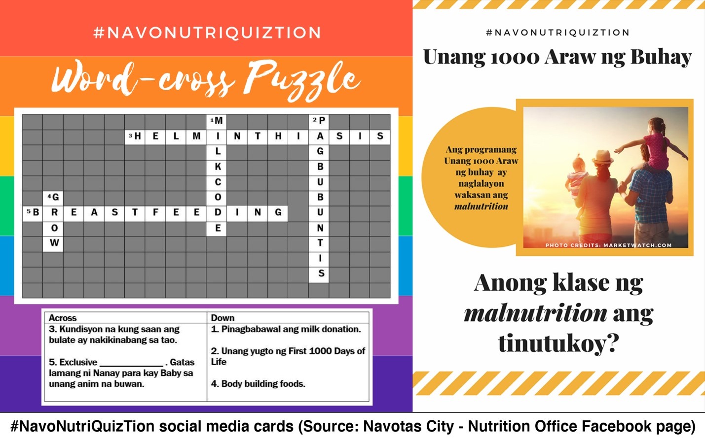 #NavoNutriQuizTion social media cards (Source: Navotas City – Nutrition Office Facebook Page)