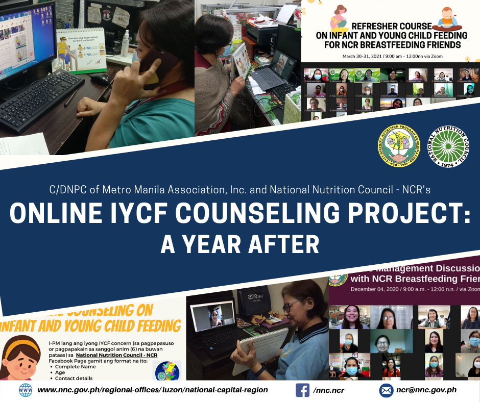 C/DNPC of Metro Manila Association, Inc. and National Nutrition Council - NCR's Online IYCF Counseling Project: A Year After