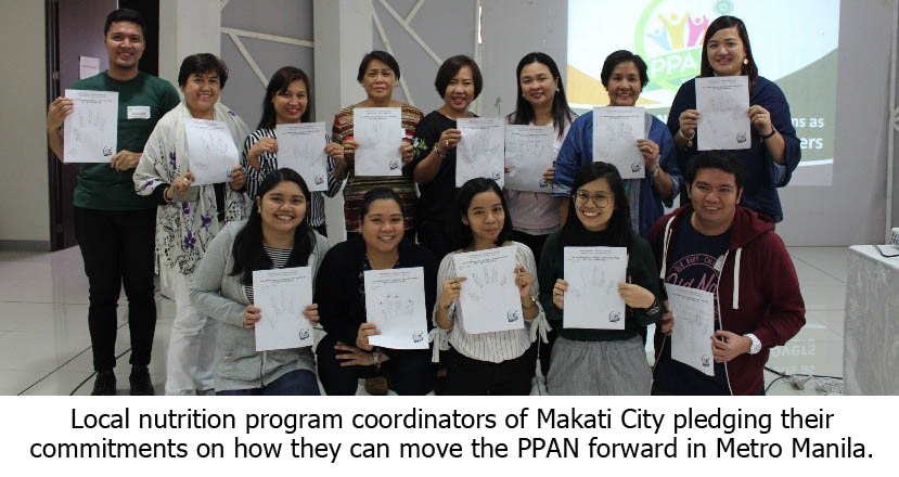 Local nutrition program coordinators of Makati City pledging their commitments on how to move PPAN forward in Metro Manila