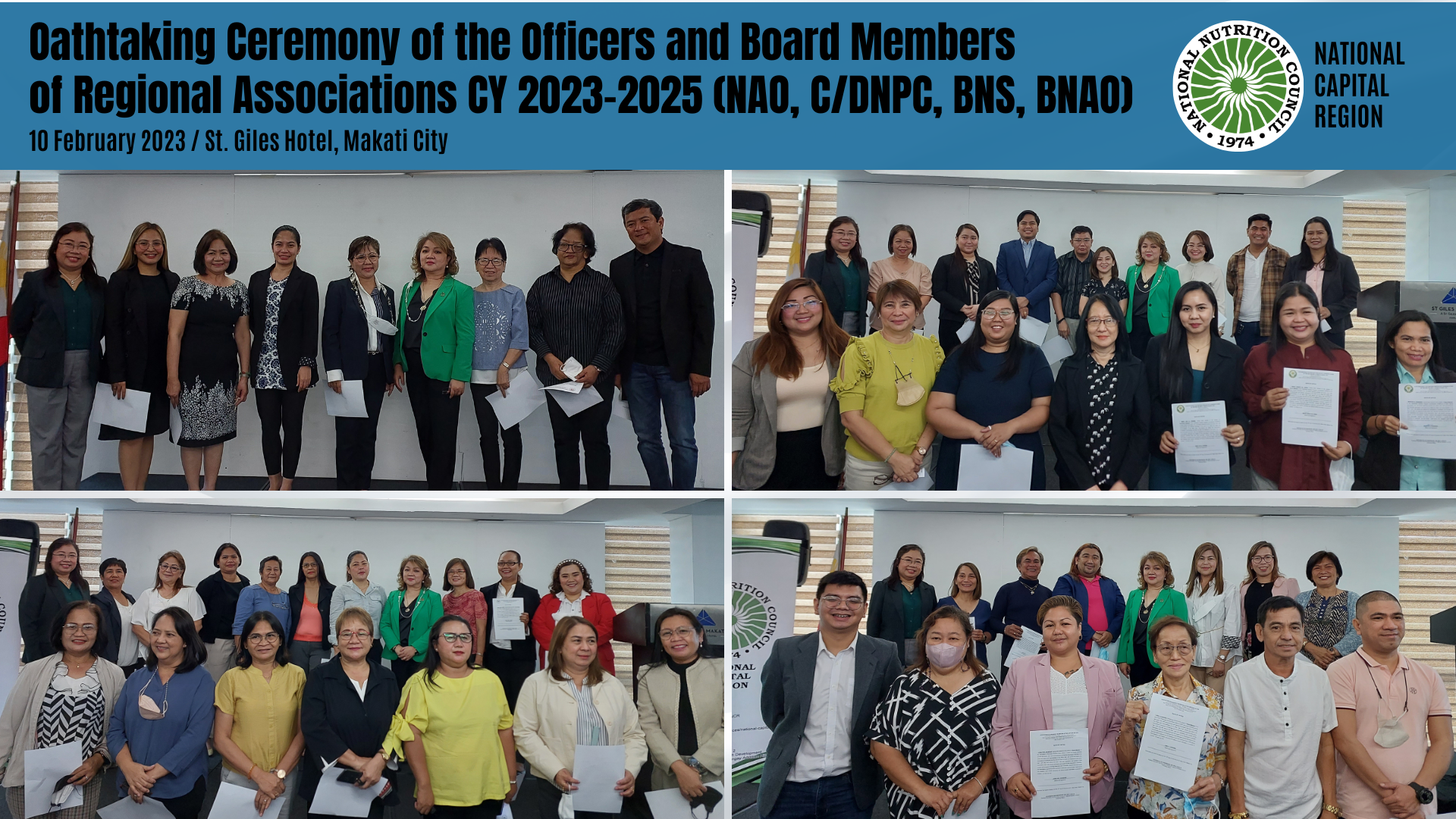 Oathtaking Ceremony of the Officers and Board Members of Regional Associations CY 2023-2025 (NAO, C/DNPC, BNS, BNAO)