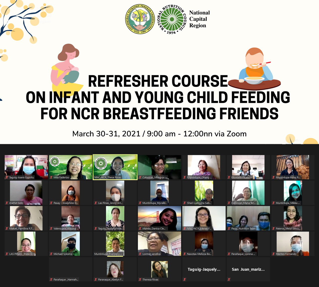 Guests and participants of the refresher course on infant and young child feeding for NCR Breastfeeding Friends