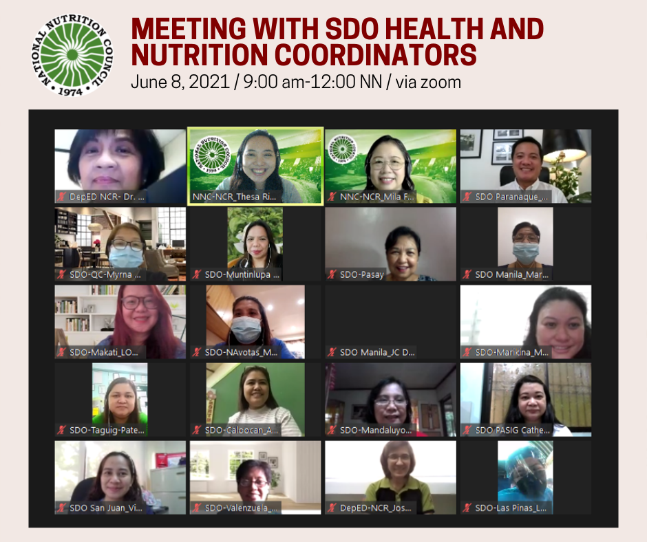 Meeting with SDO Health and Nutrition Coordinators 