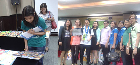 Winner of the poster making contest and NO I Bea Menorca judging the outputs of the participants
