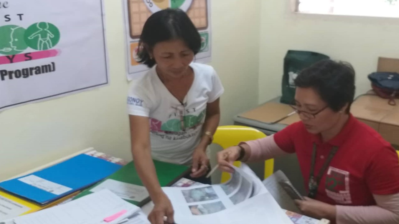 Ms. Luz Elda Ramos of DA XI administered the desk review of ECCD F1K documents at the barangay level.