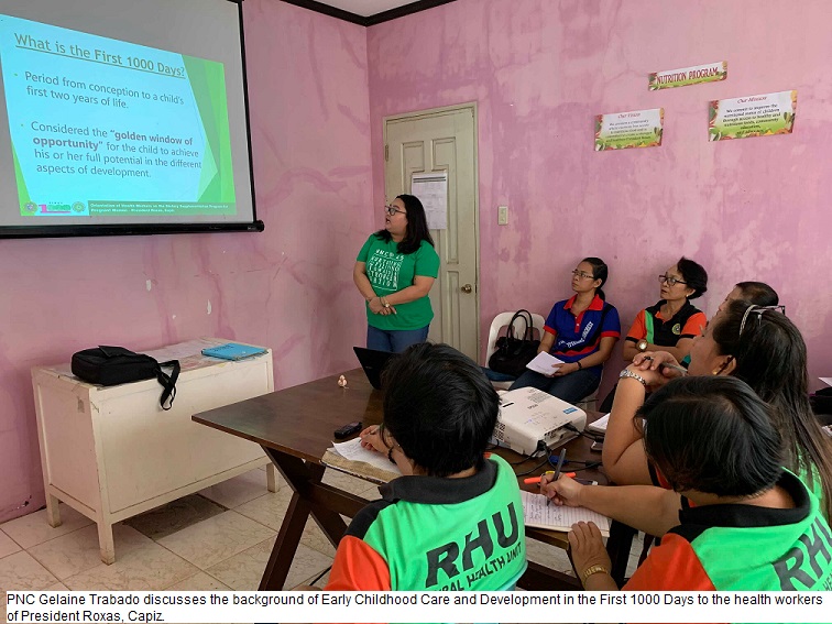PNC Trabado presents the background of the ECCD F1K to the health workers of President Roxas, Capiz