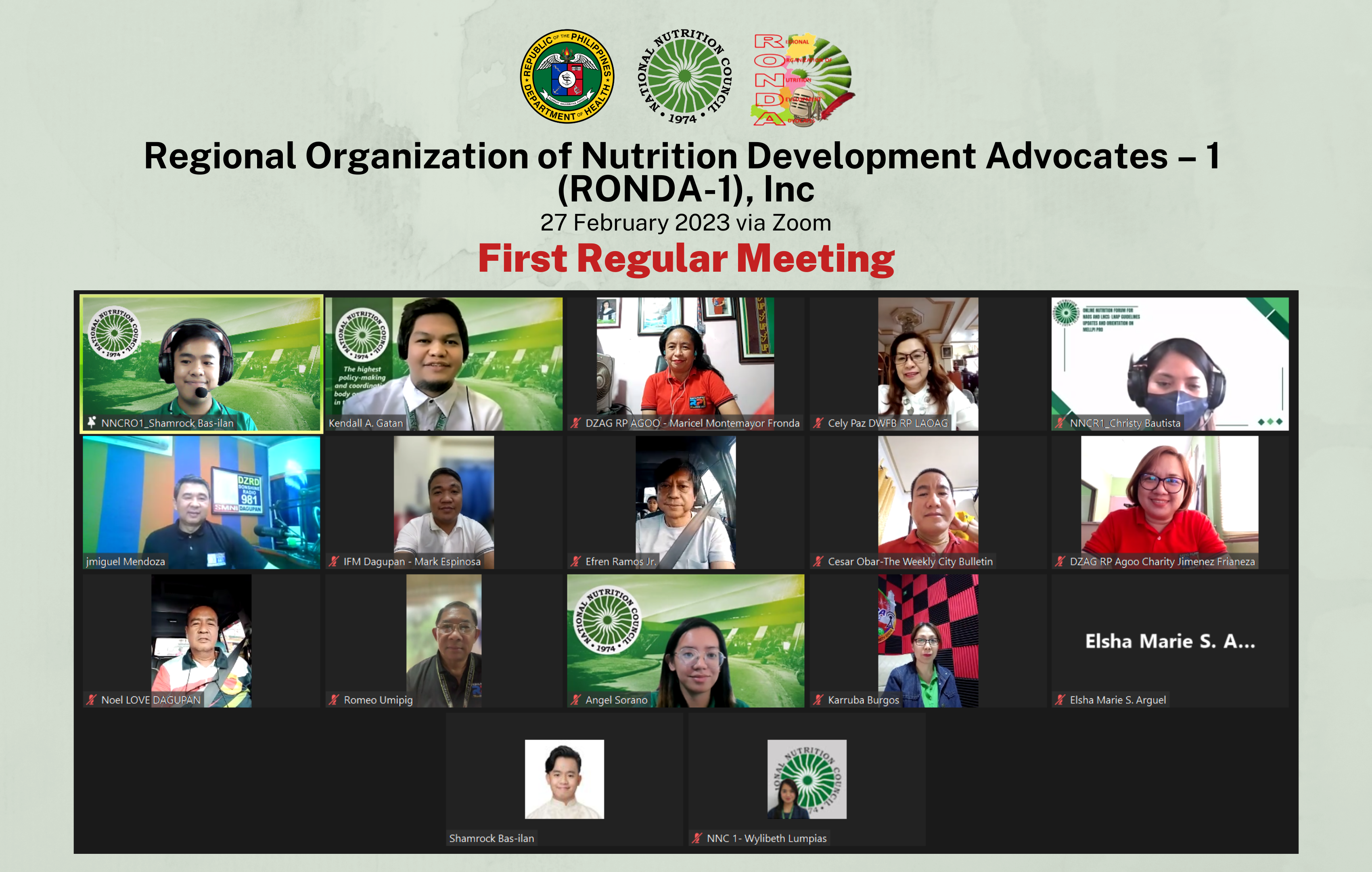 Regional Organization of Nutrition Development Advocates 1 RONDA 1 Inc