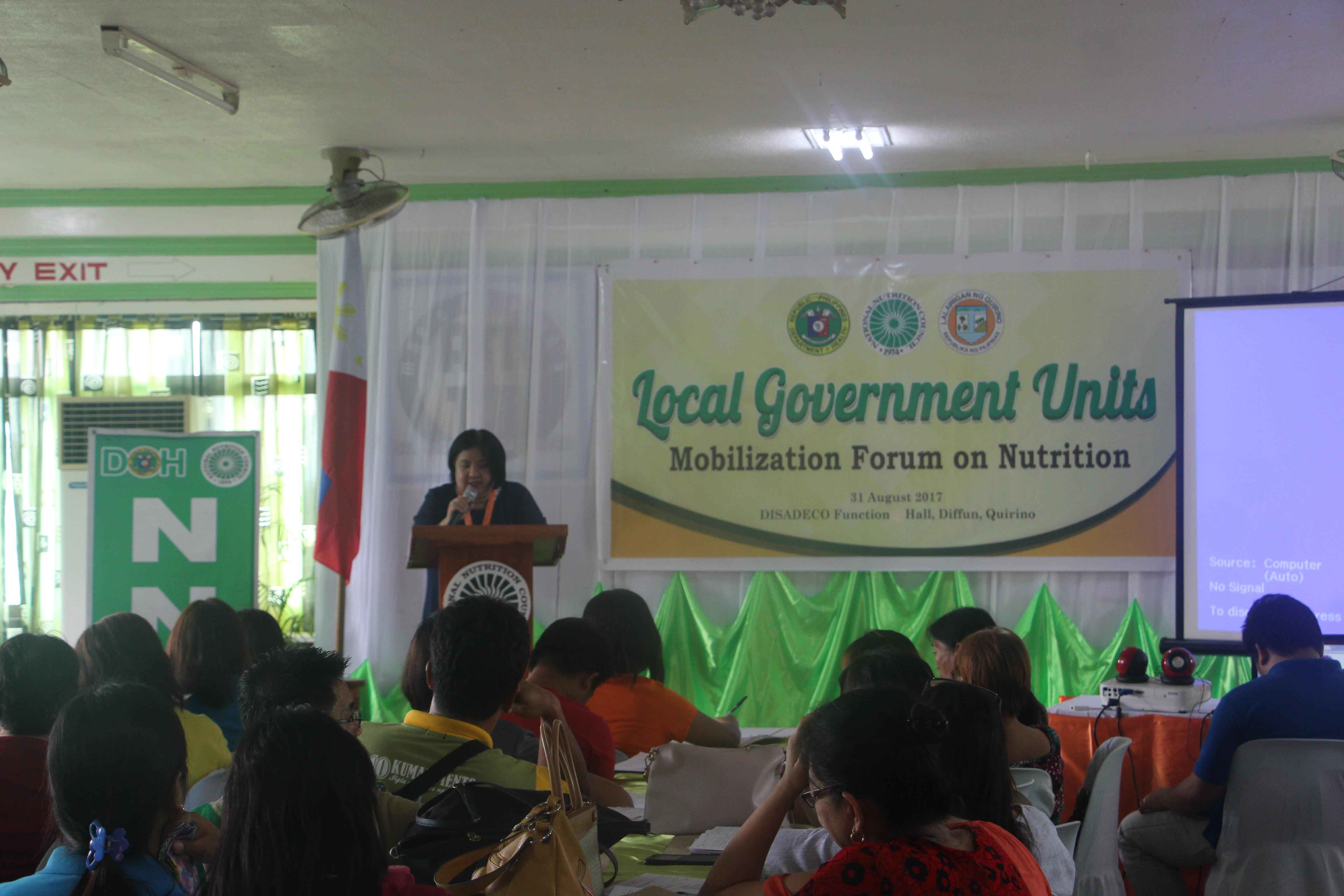 OIC Lonzaga encourages Quirinians to strengthen nutrition programs