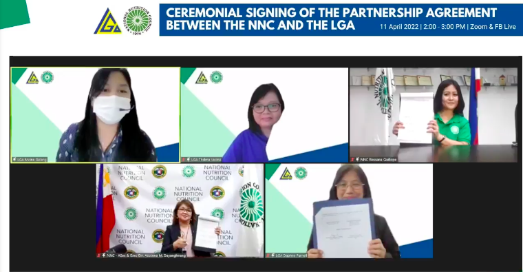 National Nutrition Council (NNC) and Local Government Academy (LGA) sign a three-year partnership agreement to strengthen capacities of local government units (LGUs) towards nutrition improvement. (Marie Joy S. Carbungco/PIA-3)