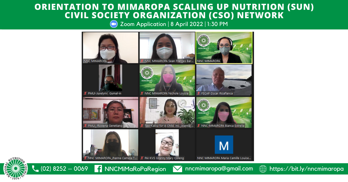 04082022 MIMAROPA SUN Civil Society 1st Orientation Meeting 