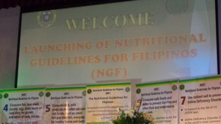Welcome banner on the Launching of Nutritional Guidelines for Filipinos