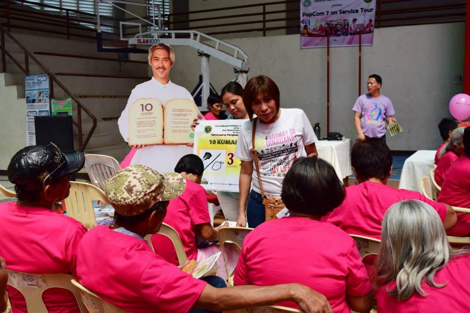 NPC Parolita A. Mission talks to the senior citizen group at the PopCom Caravan