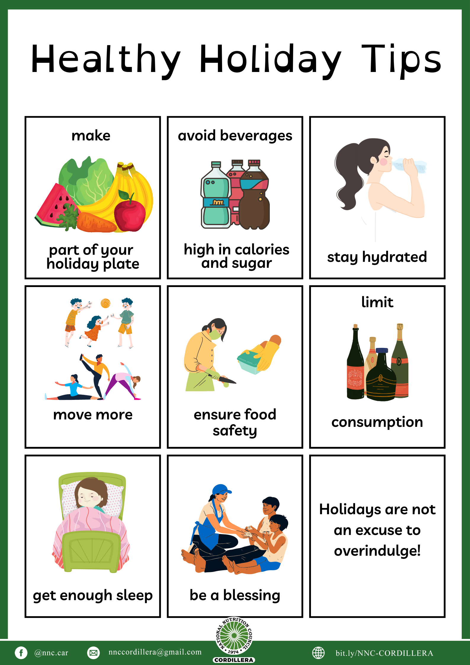 Blue Colorful Illustrative Healthy Habits Poster