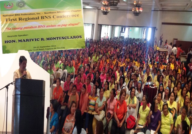 1996 NOBNS  Hon. Marivic Monstesclaros during the First BNS Regional Conference attended by over a thousand BNS from region 10.