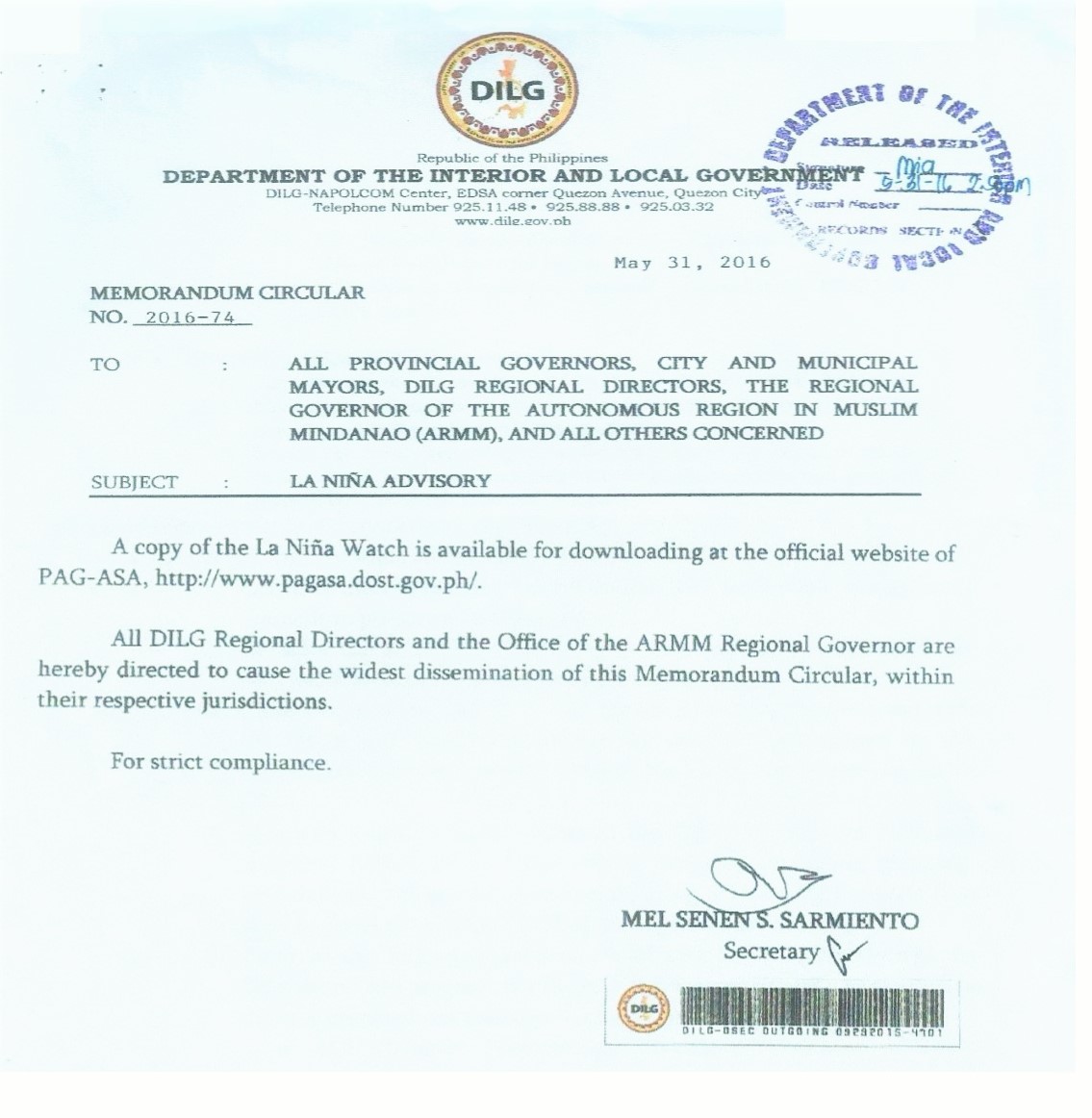 The Disaster Preparedness Committee of the Regional Disaster Risk Reduction Management Council of Northern Mindanao in a meeting convened on June 28 discussed the impending threat of La Nina and came up with a Regional La Nina Action Plan.  