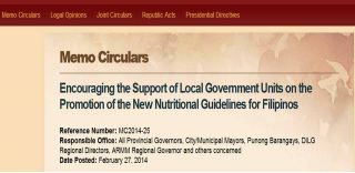 Memorandum Circular 2014-25 signed by DILG Secretary Mar Roxas dated February 25, 2014. 