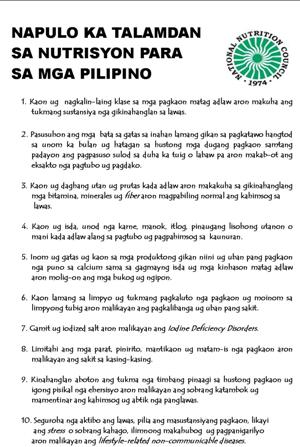 Napulo ka Talamdan sa Nutrisyon