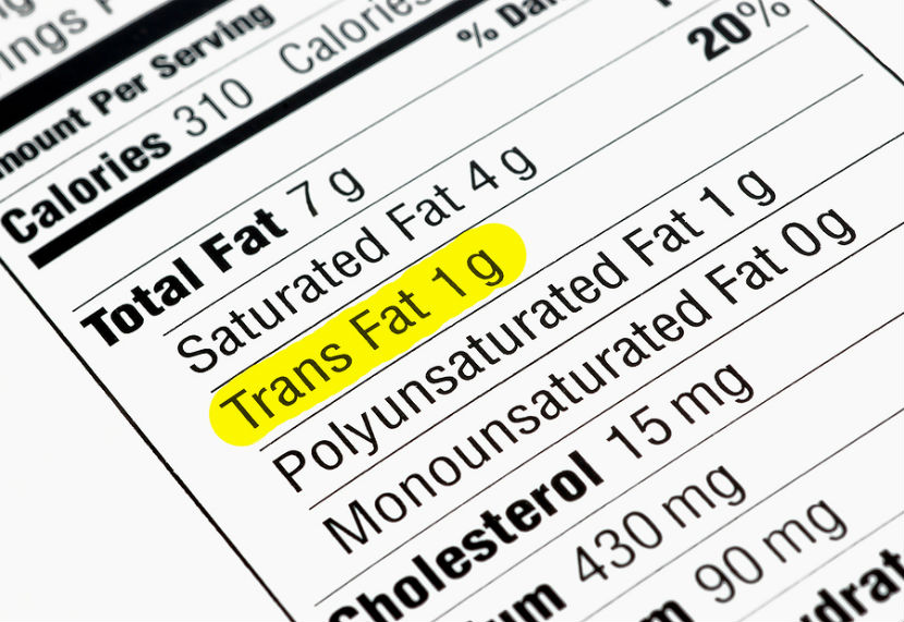 Trans fat food label