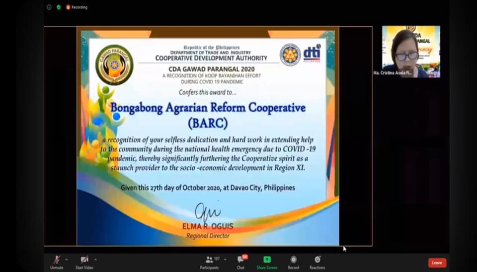 image Bongabong Agrarian Reform receives award