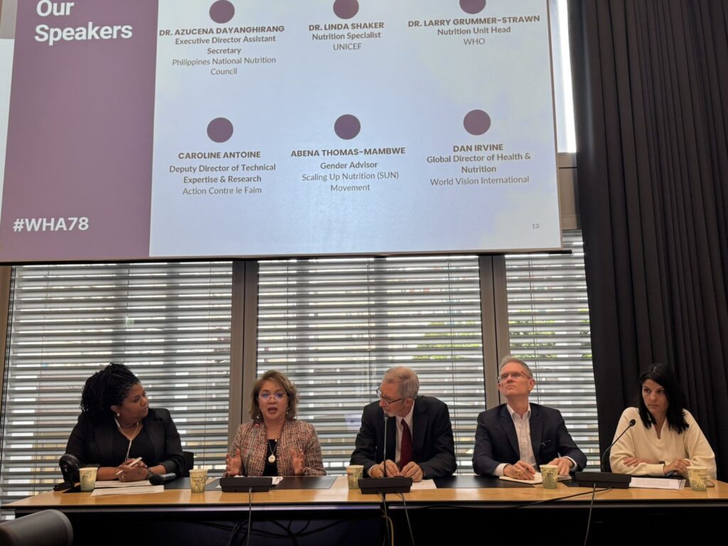 𝑫𝒓. 𝑨𝒛𝒖𝒄𝒆𝒏𝒂 𝑴𝒊𝒍𝒂𝒏𝒂-𝑫𝒂𝒚𝒂𝒏𝒈𝒉𝒊𝒓𝒂𝒏𝒈 in the 78th World Health Assembly Side Event Entitled "𝑭𝒓𝒐𝒎 𝑽𝒆𝒓𝒕𝒊𝒄𝒂𝒍 𝑵𝒖𝒕𝒓𝒊𝒕𝒊𝒐𝒏 𝑷𝒓𝒐𝒈𝒓𝒂𝒎𝒔 𝒕𝒐 𝑰𝒏𝒕𝒆𝒈𝒓𝒂𝒕𝒆𝒅 𝑯𝒆𝒂𝒍𝒕𝒉 𝑺𝒚𝒔𝒕𝒆𝒎𝒔: 𝑷𝒓𝒆𝒗𝒆𝒏𝒕𝒊𝒏𝒈 𝑾𝒂𝒔𝒕𝒊𝒏𝒈 𝑻𝒉𝒓𝒐𝒖𝒈𝒉 𝑼𝒏𝒊𝒗𝒆𝒓𝒔𝒂𝒍 𝑯𝒆𝒂𝒍𝒕𝒉 𝑪𝒂𝒓𝒆"