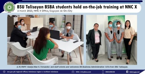 BSU-Talisayan BSBA student conducts on-the-job training at NNC X